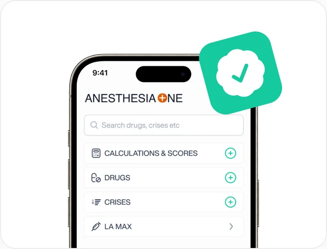 AnesthesiaOne app with a verified badge