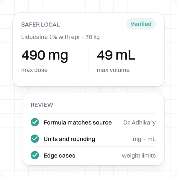 Verified Safer Local result with its review checklist