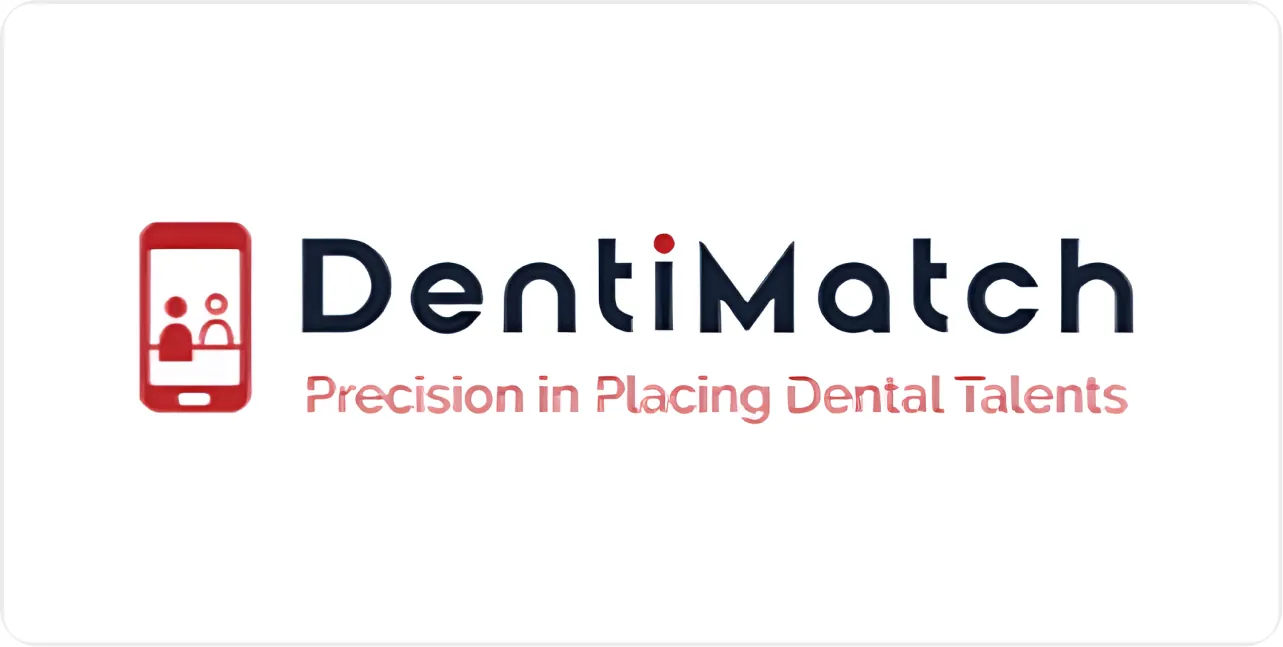 The old DentiMatch logo: a red phone icon with the tagline “Precision in Placing Dental Talents”