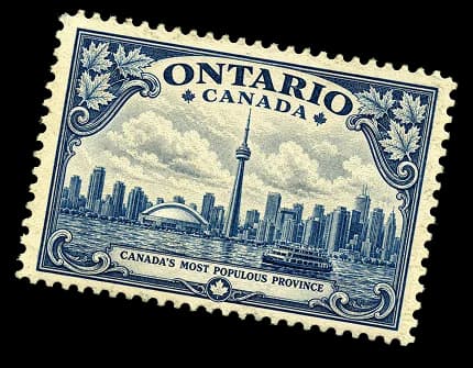 Vintage Ontario Canada postage stamp