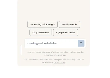 Ask Lucy chat inside the Fraîche Table app