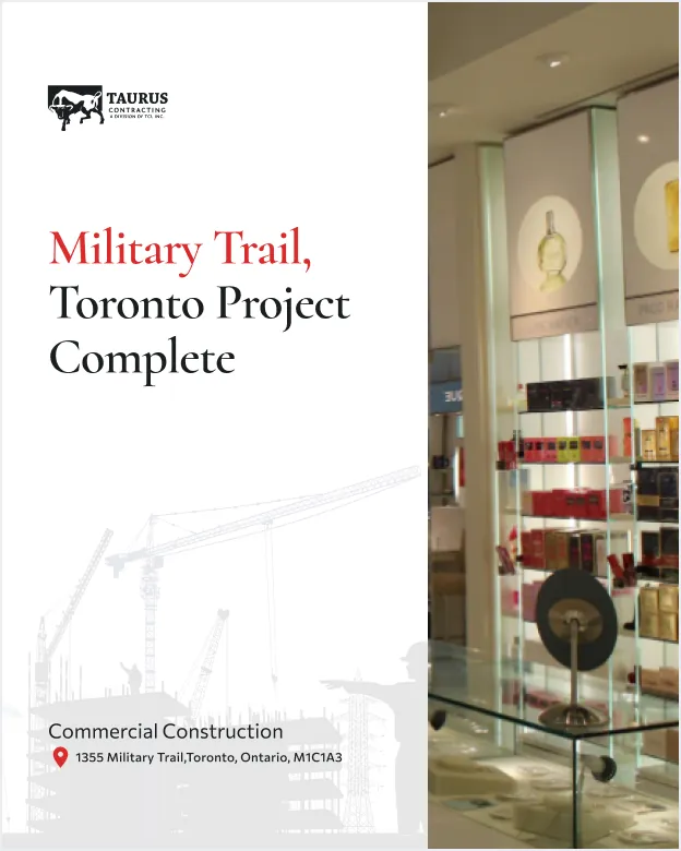 Instagram post: “Military Trail, Toronto Project Complex” beside a finished office interior