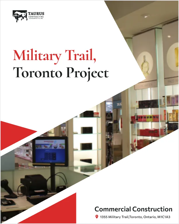 Instagram post: “Military Trail, Toronto Project” with a red diagonal band