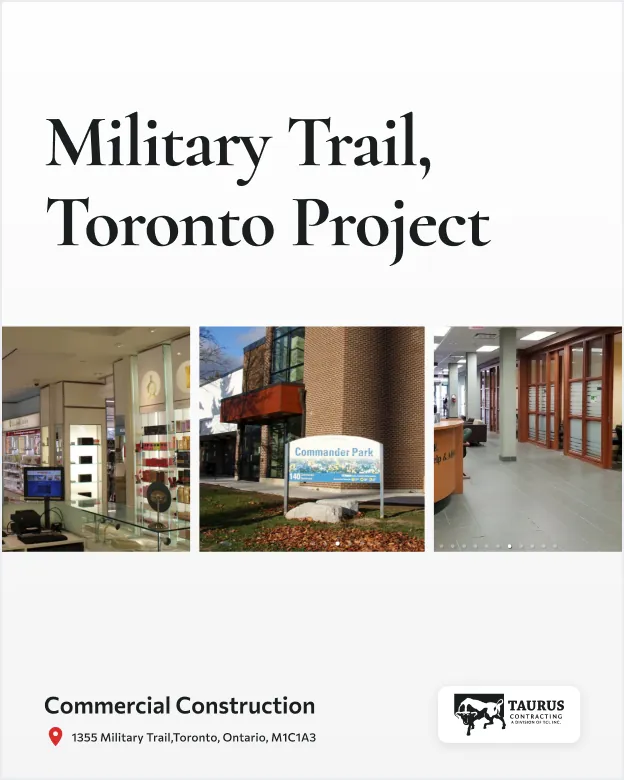Instagram post: “Military Trail, Toronto Project” above three project photos